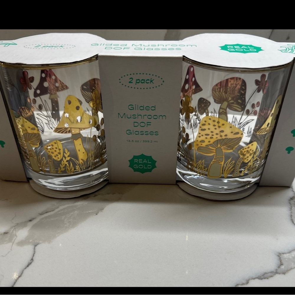 Gold Mushroom Glasses - Picture 2 of 3